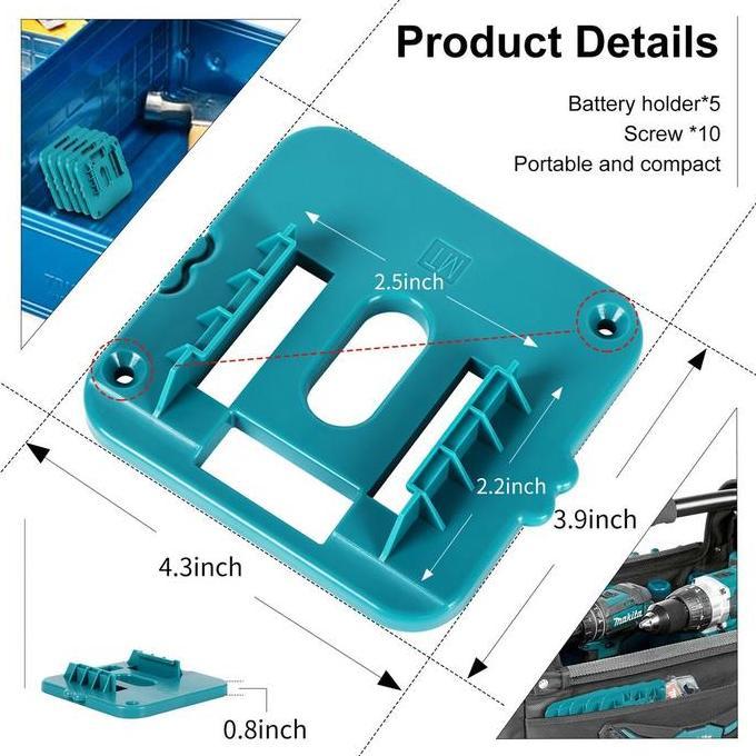 DHIEMUSH Battery Storage Holder / Rack Holder Case For Baterai Makita