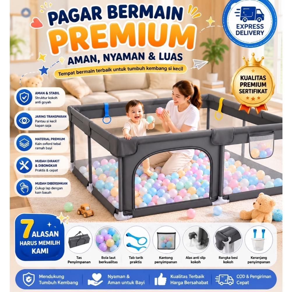 Pagar Bayi Bermain  Pembatas Kasur Pagar Mainan Anak Playground Anak pagar kasur pengaman bayi pagar