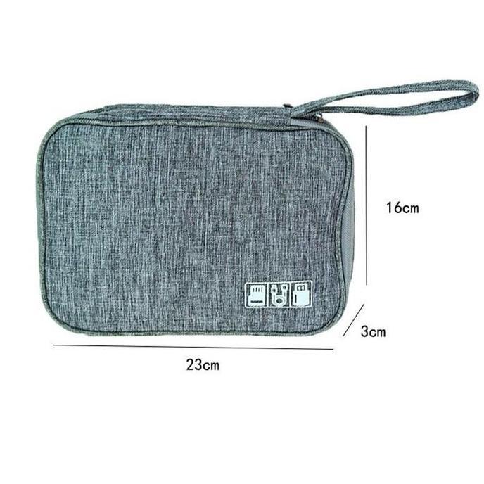 Vixplorn Travel Pouch Organizer Digital/Tas Gadget Double Layer Pouch Bag Powerbank Travel Organizer