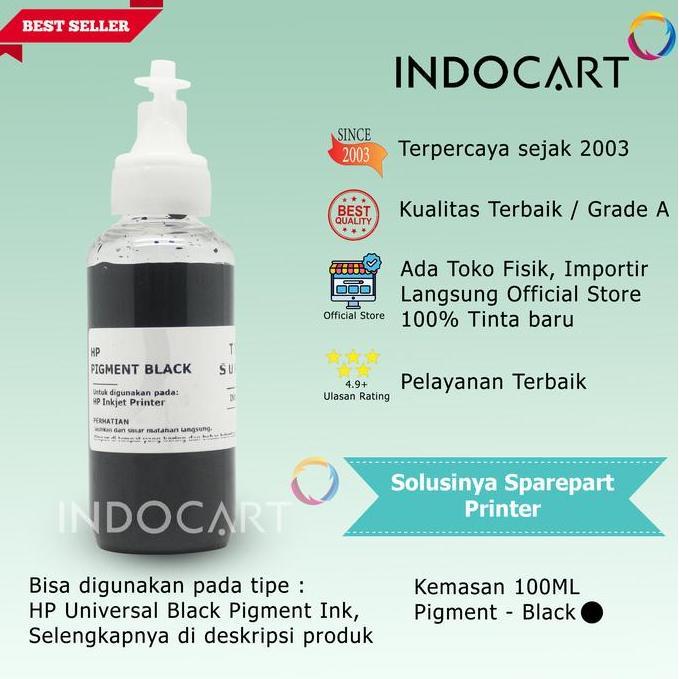 IndoCart Tinta Refill Printer HP-Pigment Ink-Black-100ml