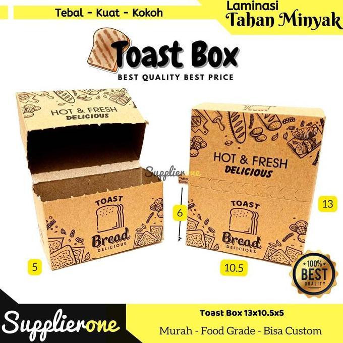 Secnd- Toast Box Motif Isi 50 Pcs / Toast Tray / Dus Roti Bakar / Box Roti Toast / Kemasan Roti Baka