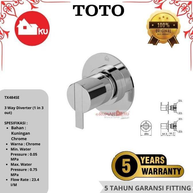 Goodseller- Kran Diverter Shower TOTO TX484SEN 3 Way Diverter