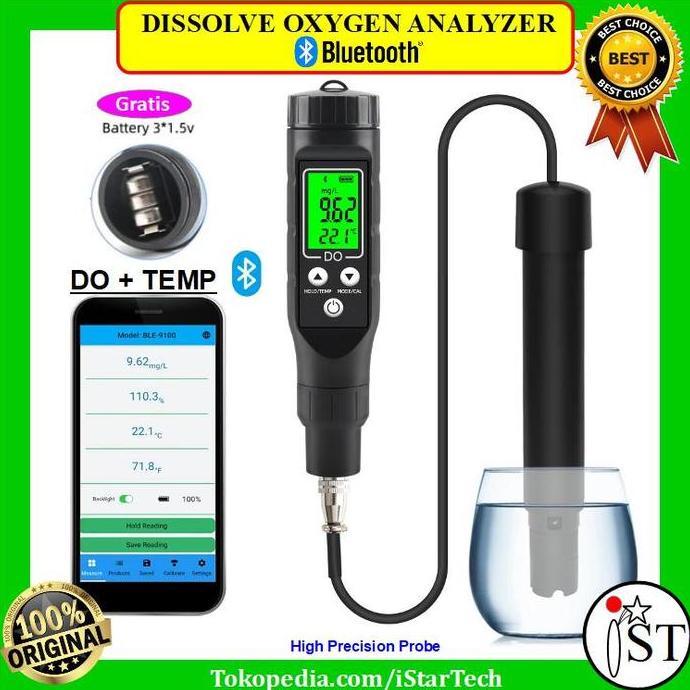 Dissolved Oxygen Meter DO9100 DO Tester Oksigen Water Air Disolved O2
