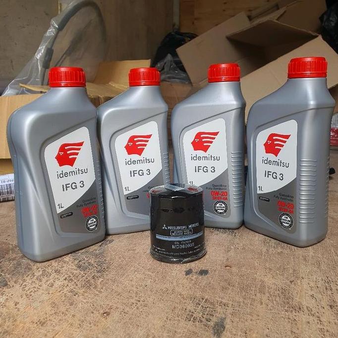 0W-20 Idemitsu Paket Oli 4 Liter + Filter Oli Mitsubishi 0W20 Promo