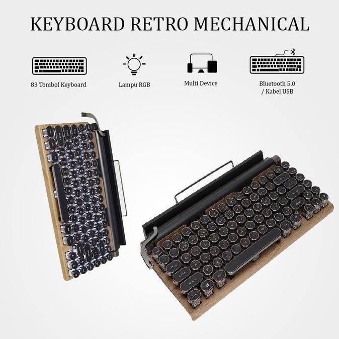 HARGA DISC - Retro Vintage Mechanical Keyboard | Typewriter Ipad Laptop
