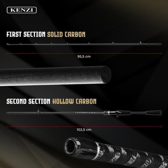 TERBARU - JORAN KENZI LANCER 662 Baitcasting Solid Carbon X-Wrap Fuji Guides 198 cm PE 0.5-1.2 PE0.8