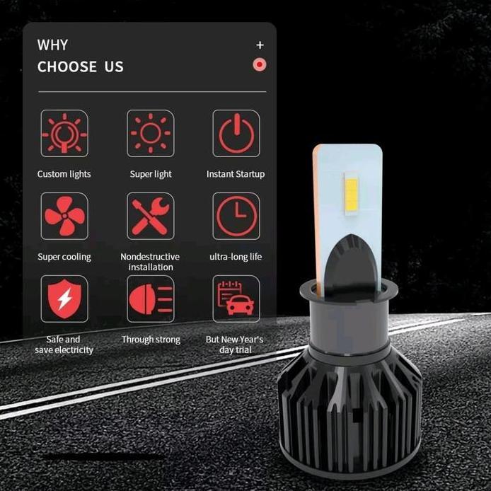 Lampu Led Mobil H4 H7 H11 CSP Chip 3570 infitary