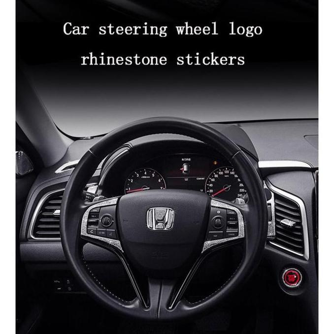 Stiker hiasan setir mobil logo mengkilap imitasi berlian imitasi stiker setir mobil Car depan calya 