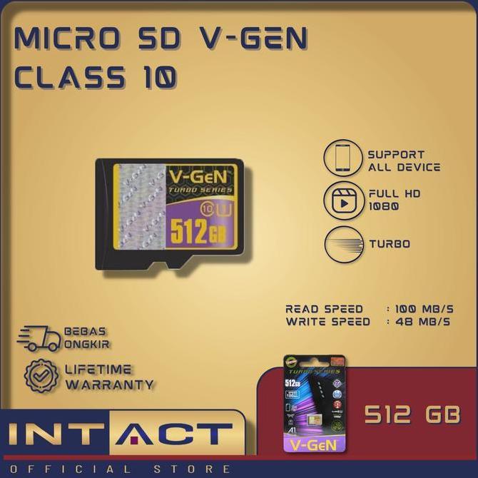 Card- Microsd V-Gen Turbo 512Gb Class 10 Memory Card Micro Sd Vgen