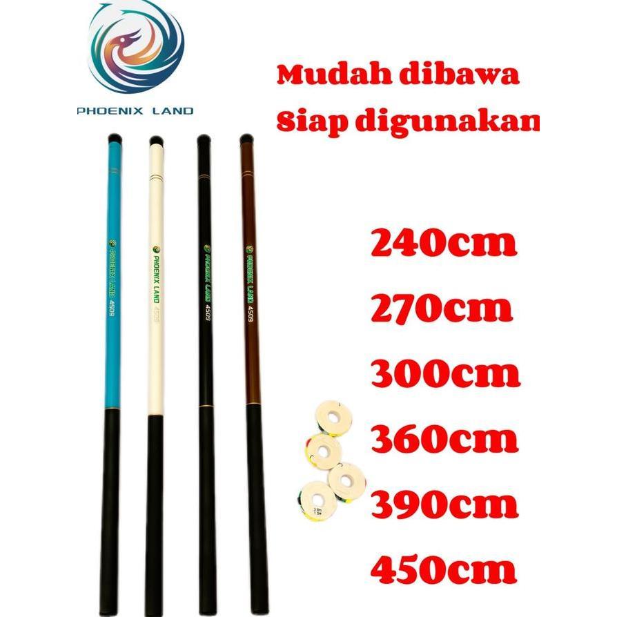 JORAN PANCING BAHAN KARBON RINGAN PANJANG/TELESCOPIC CARBON FIBER SUPER HARD ULTRA LIGHT CARP MEREK 
