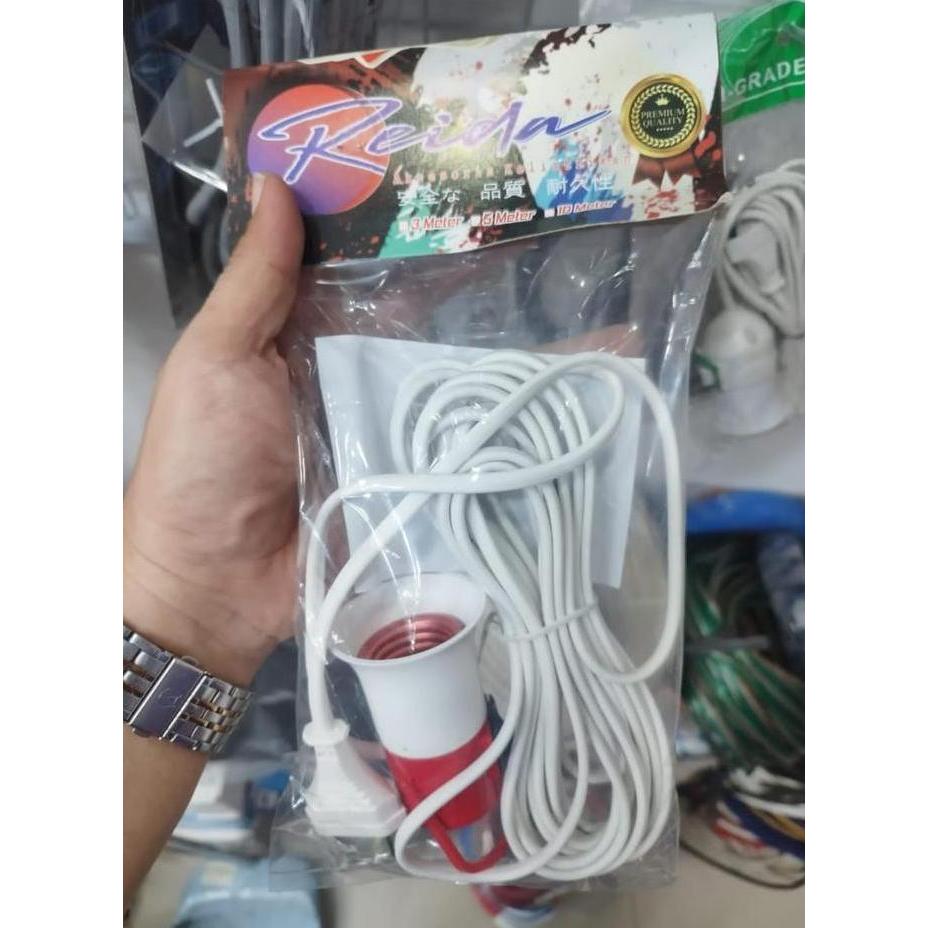 Goodseller- FITTING GANTUNG + SAKLAR GANTUNG + KABEL 5 METER MERK REIDA