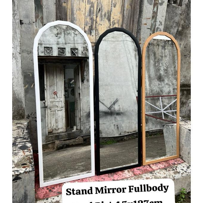 Jogja Instant Standing Mirror Dome Fullbody+Lampu 45X127Cm Cermin Lengkung Ready