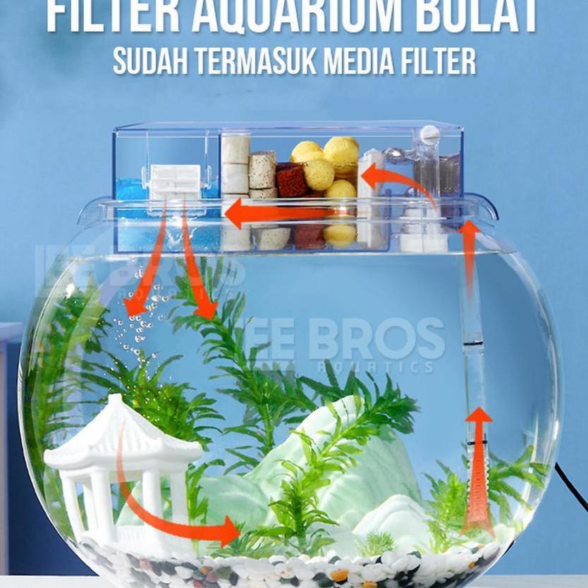 Filter Aquarium Bulat / Fish Bowl Filter / Aquarium Bulat / Fish Bowl
