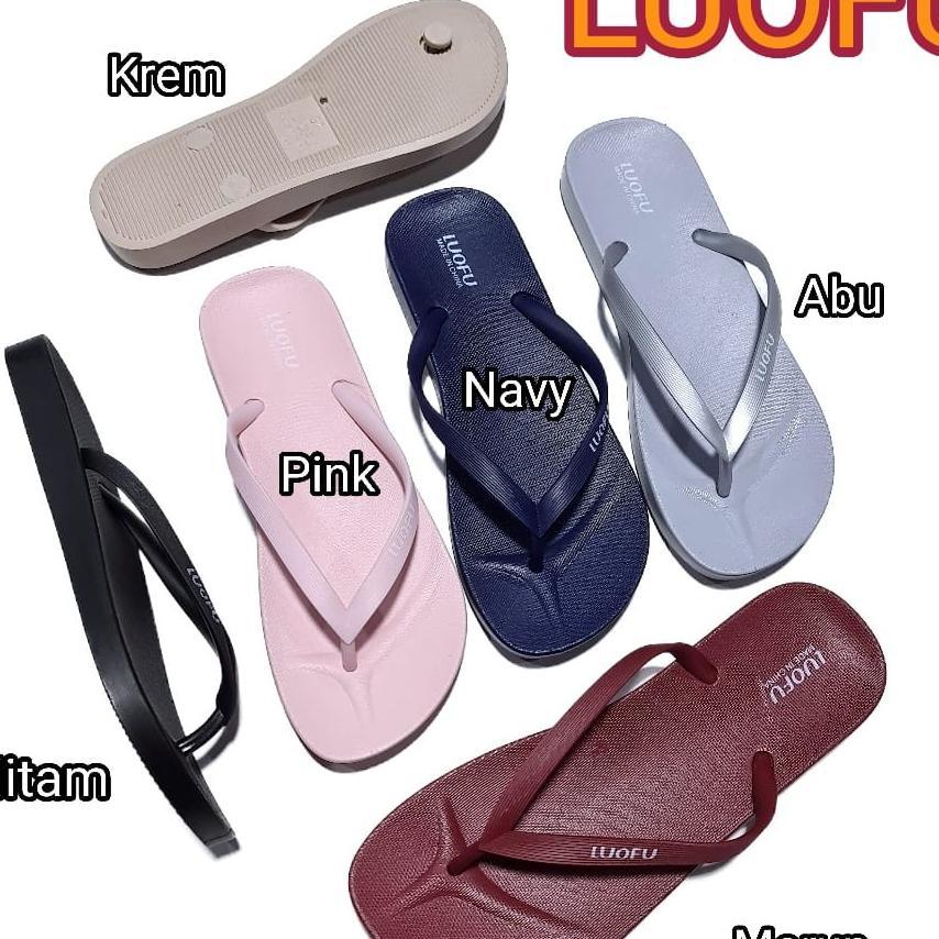Luofu Sandal F2159Ld Original Jelly Karet Empuk Adem Nyaman Tidak Licin Murah Wanita Jepit Sendal Ce