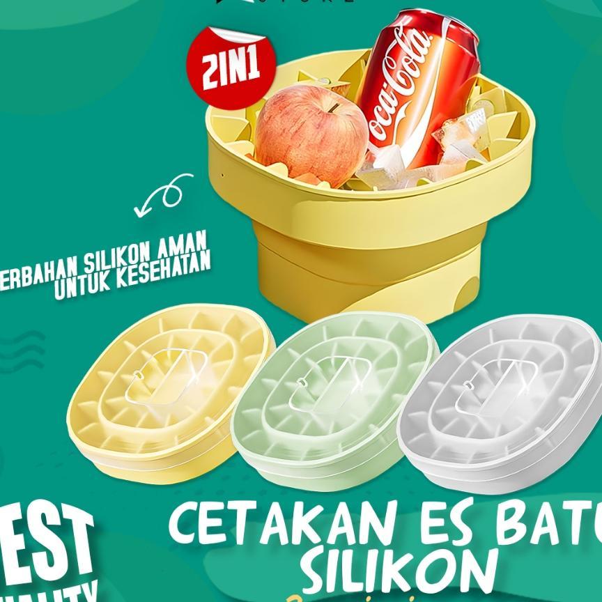 Cetakan Es Batu Silikon / Wadah Penyimpanan Es Batu / Cetakan Es Batu