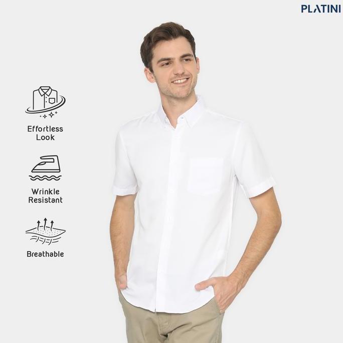 Cadeho - Platini Kemeja Polos Putih Pendek Polinosic 63014