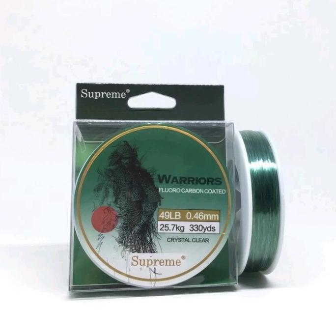 Terbaik Senar Pancing tahan gesekan mudah tenggelam WARRIORS 240yds/330yds FluoroCarbon Coated Laut 