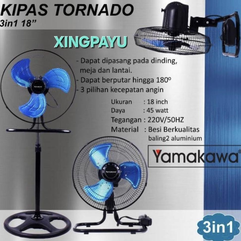 Kipas Meja Dinding Tornado Yamakawa 3In1 (18Inch)