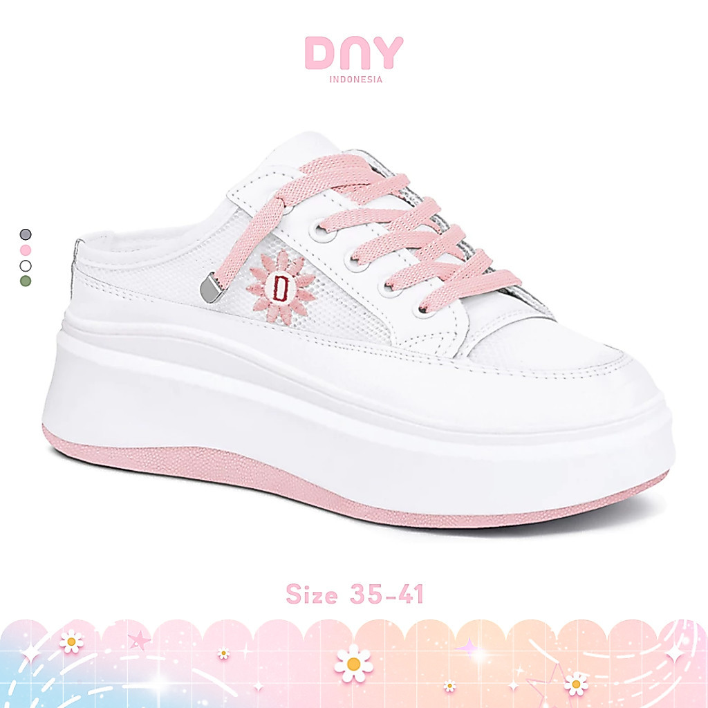 Sepatu DNY Sepatu Sandal Korea Sendal Wanita Putih Cantik Sepatu Sendal Perempuan 0044D