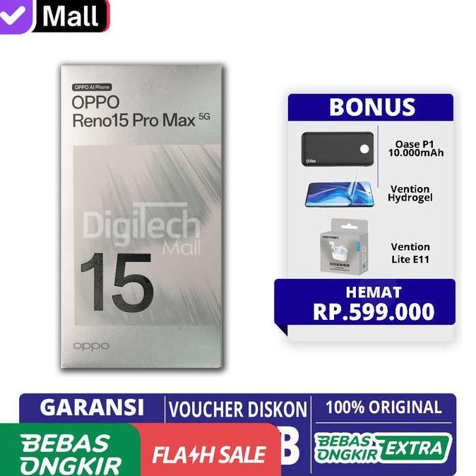 Terbaik Oppo Reno 15 5G | 15 Pro Max 12/512GB 12/256GB 8/256GB Garansi Resmi Terimakasih