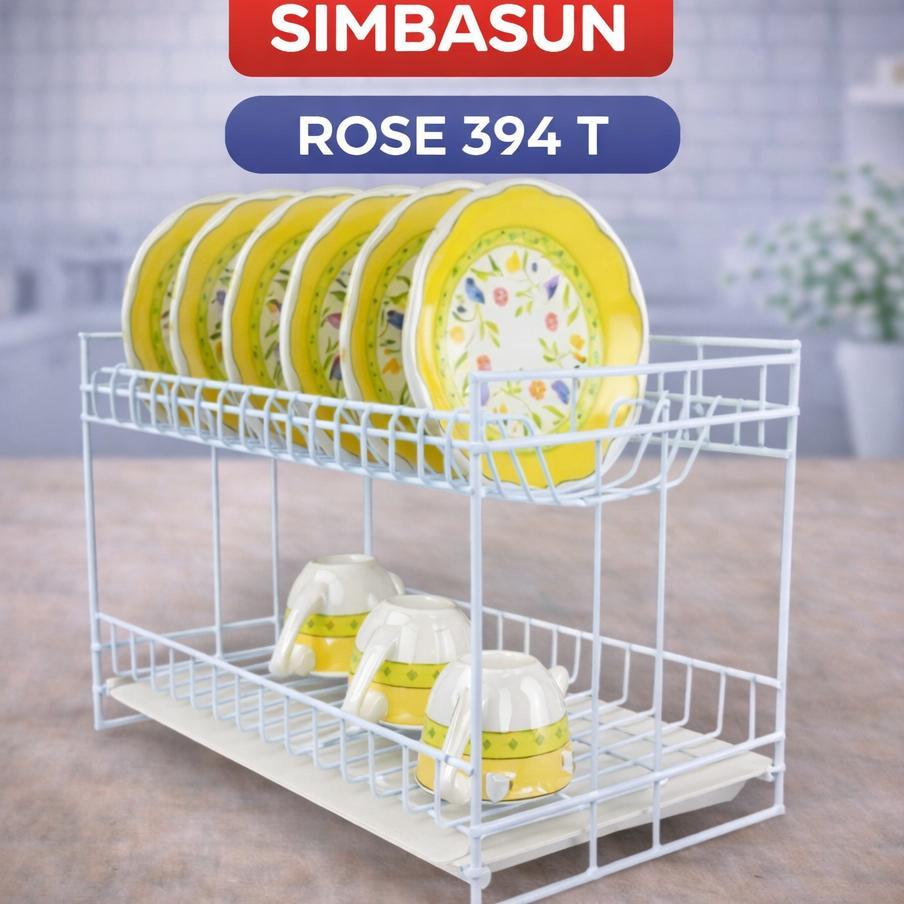 Simbasun : Rose-394T Rak Piring Kawat Susun 2 + Nampan Rose 394 T Simba Sun