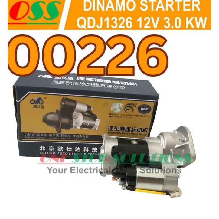 FITZGRALD DINAMO STARTER ISUZU 4JB1T 4JB1 4JA1 QDJ1309-B 1 12V 3.0 KW