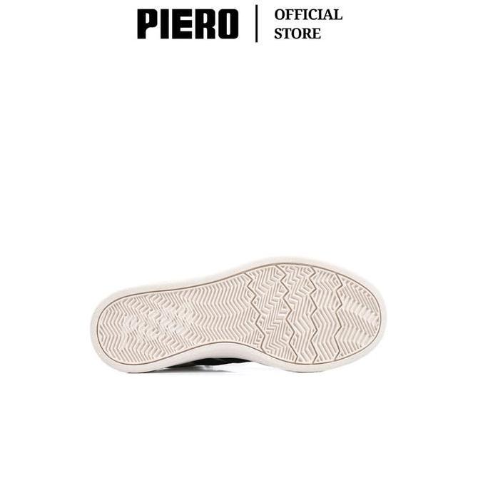 PIERO SEPATU SNEAKERS COURT DERBY JR GREEN BLACK OFF WHITE PIE1000158