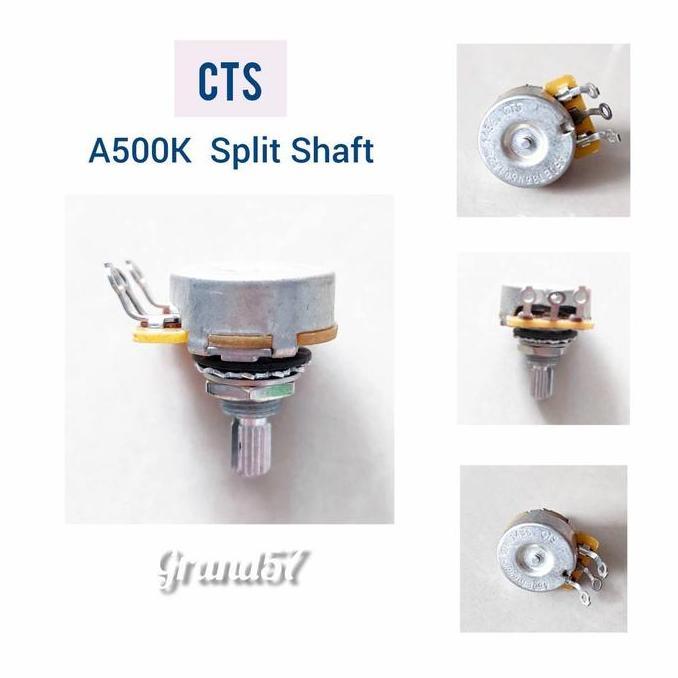 Potensio cts a500k split shaft gitar bass potencio volume tone cts