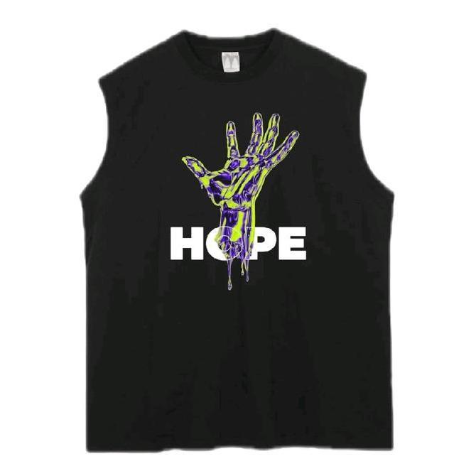 DE13 - AWARENESS- Tshirt singlet lekbong pria kekinian HOPE hitam keren