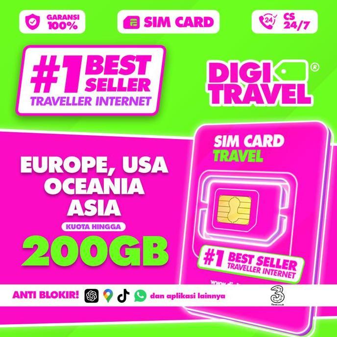 SIM Card Europe USA 3UK | Simcard Eropa Amerika 3UK Cover 71 Negara | SIM Card Simcard Kartu Roaming
