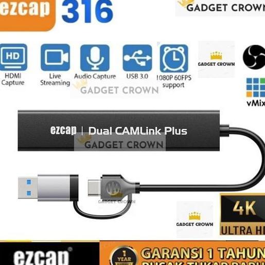 EZCAP 316 USB 3.0 Type C Dual HDMI Capture 2 port ( 2 in 1 ) EZCAP 314