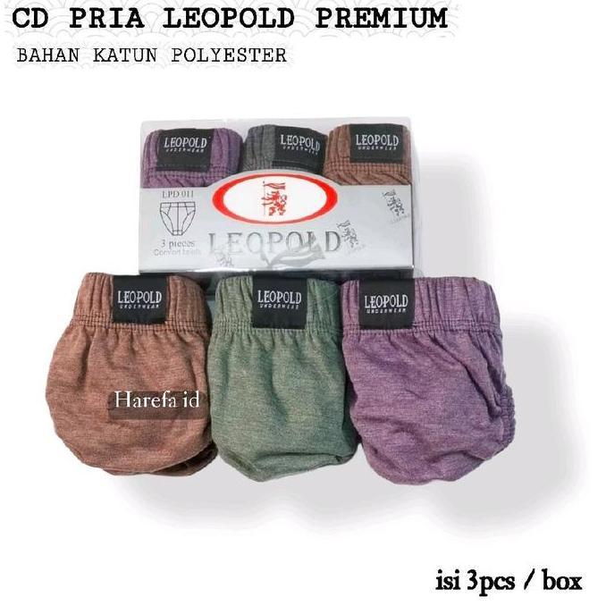 Cuecas - Isi 3Pcs - Cd  Pria Leopold - Cd  Cowok Leopold - Cd Laki-Laki Dewasa Leopold Bahan Katun P