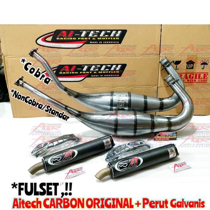 Super Promo, Knalpot Aitech Carbon Kevlar Fulst Galvanis Original Ninja R Rr Ss Ori