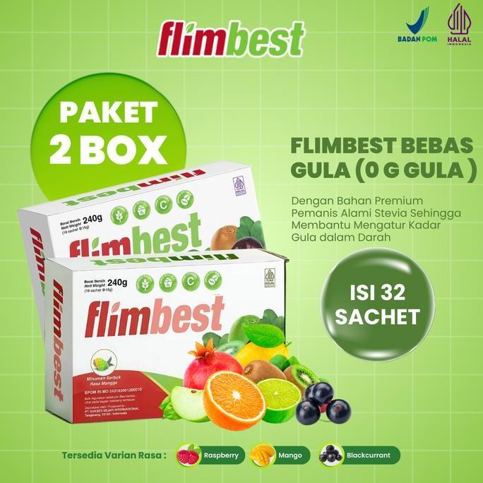 Gasdiet- Flim Fiber 2 Box Isi 32 Sachet Hh Fiber | Hh Nutrition | Antioxidants Sugar Free With Stevi
