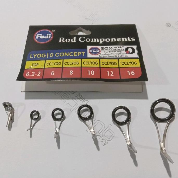 Ring guide/cincin/mamarit asli Fuji isi 6pcs untuk costum Joran timbang, Joran Kolam,Sungai Danau &J