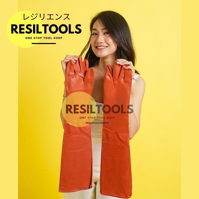Lilii- Sarung Tangan Karet Sampai Bahu 65 Cm Safety Glove Pelindung Tangan