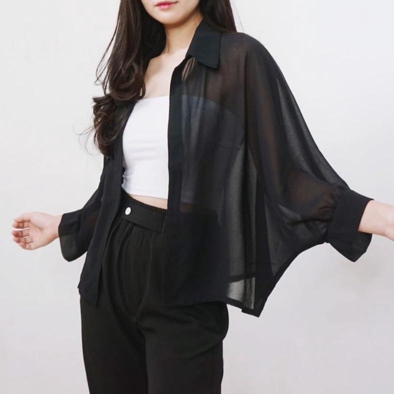Terbaru Cardigan Yola Batwing Basic Outer Atasan Wanita (Size Jumbo)