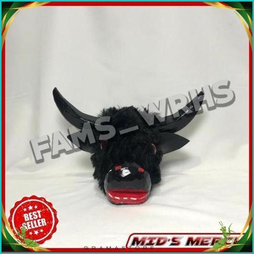 Sale (Terbaik) Bantengan Bulu Putih Mini Bantengan Anak Bahan Kayu Variasi Bulu Hitam Tv52