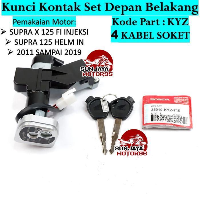 Kunci Kontak Supra X 125 Fi Injeksi Helm In Set + Kunci Jok Belakang Kyz Accessories Motor  Anak Kab
