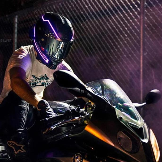GAIZINPO Sepasang Stiker Lampu Led Strip Helm Motor Safety Waterproof Warning Malam Helmet Lampu Led