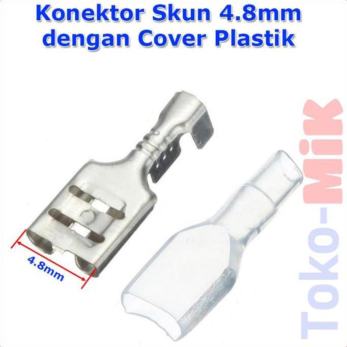 Konektor Skun Female 4.8Mm 4.8 Mm + Plastik Cover / Jaket