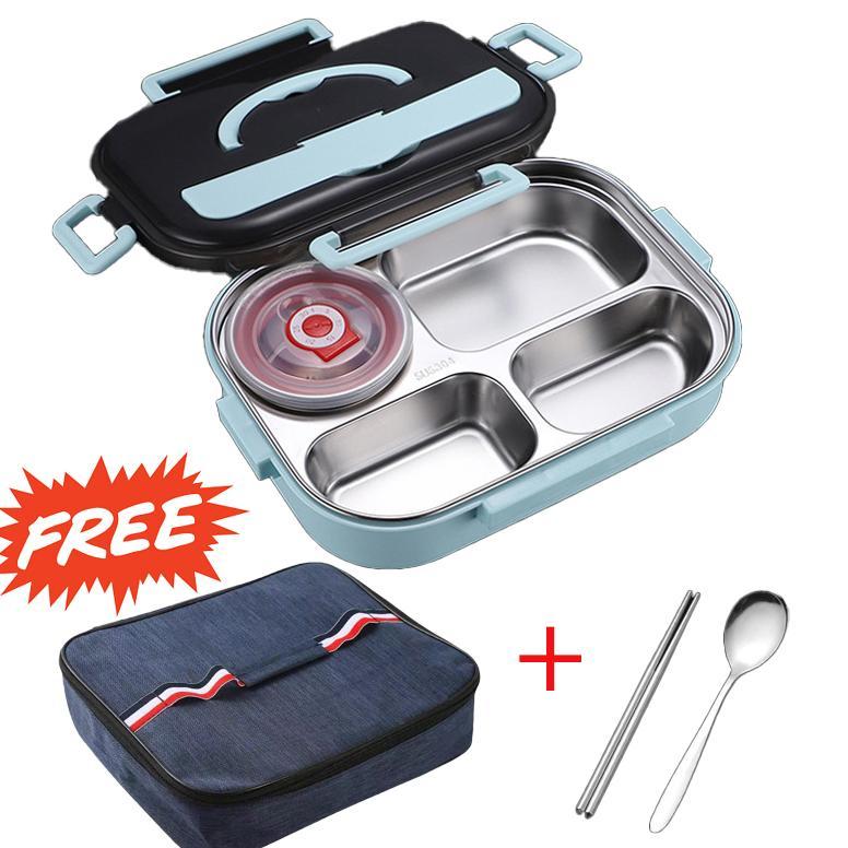 Kotak Makan Stainless Sekat 4 Lunch Box 4 Sekat Kotak Bekal Makan