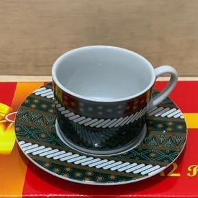 >*>*>*>*] Cangkir & Lepek Kopin Batik Porcelin