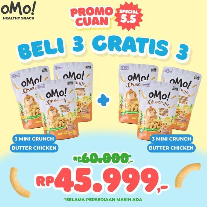 KAVINAMI887 - OMO MINI CRUNCH IT BELI 3 GRATIS 3 MIX VARIAN BUTTER CHICKEN & CHOCO CHEESE || SNACK S