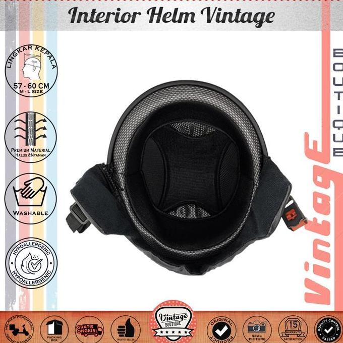 Helmet- Helm Vintage Chips Retro Cetok Setengah Kepala Desa Kaca Datar Jadul