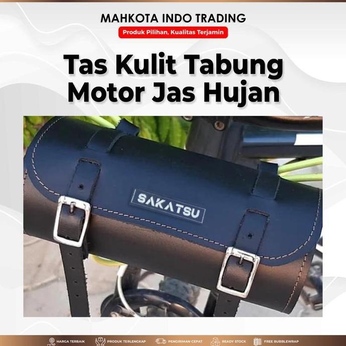 Helmet- Tabung Motor Just Ride / Tas Jas Hujan Motor Kulit / Tas Samping Retro