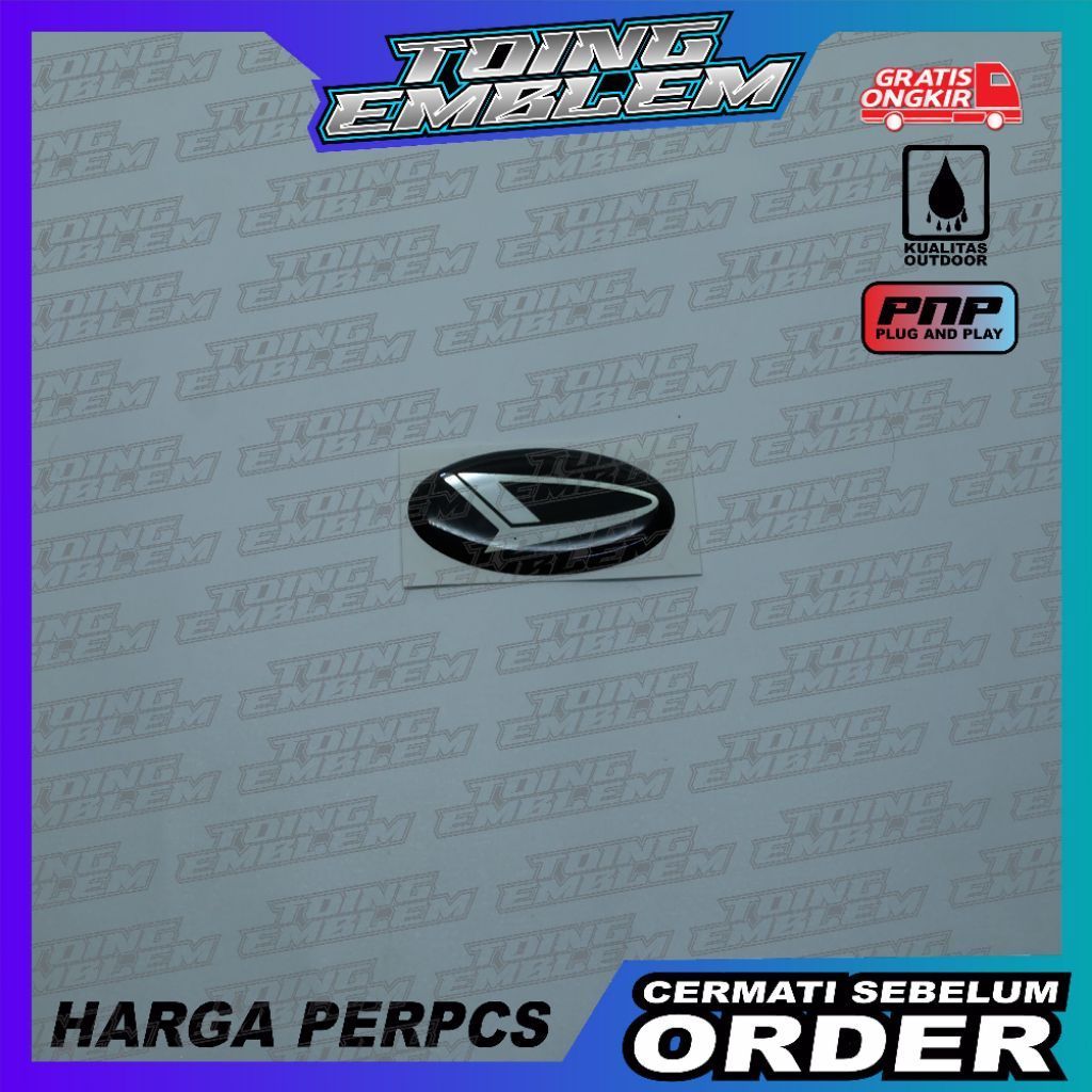 emblem timbul daihatsu setir taft feroza / emblem setir feroza taft - Hijau