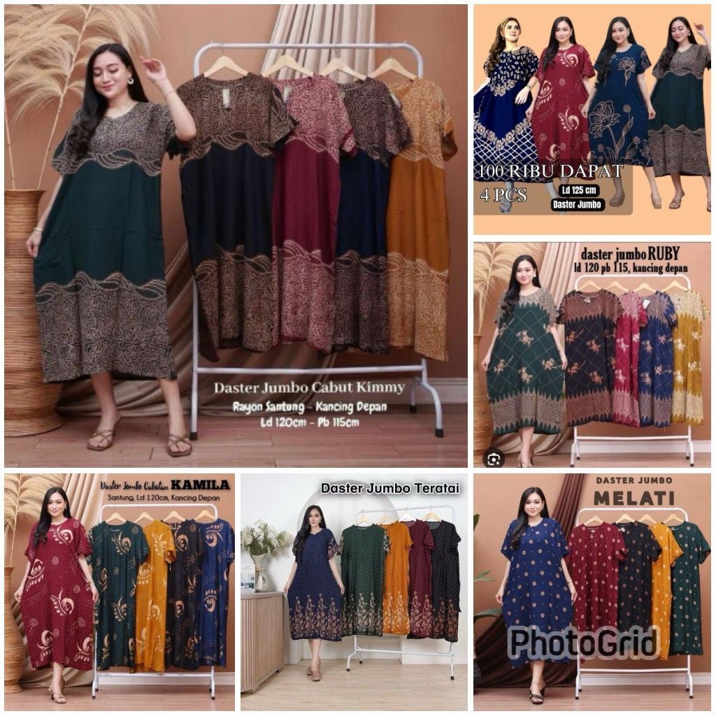 paket usaha daster jumbo motif dan watna