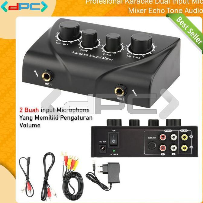 KOZO Mixer Professional Karaoke Echo Tone Audio 2 Input Mic