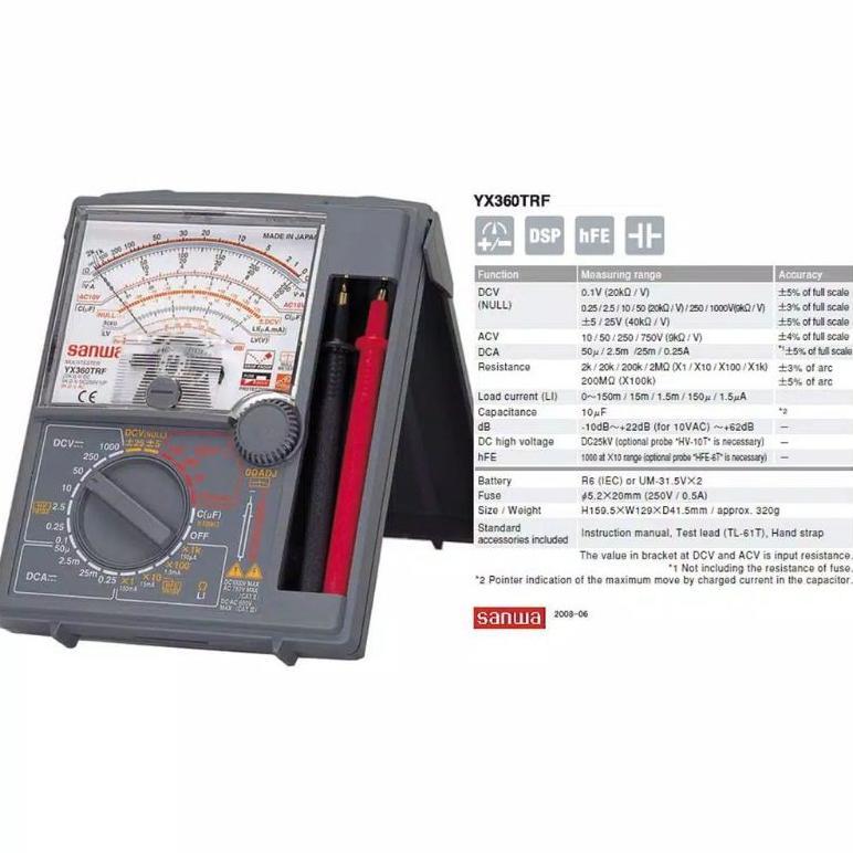 Multitester Multimeter Avometer Sanwa Yx360Trf ( Original )